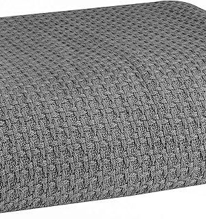 BELIZZI HOME 100% Cotton Bed Blanket Full Queen Size Charcoal Grey
