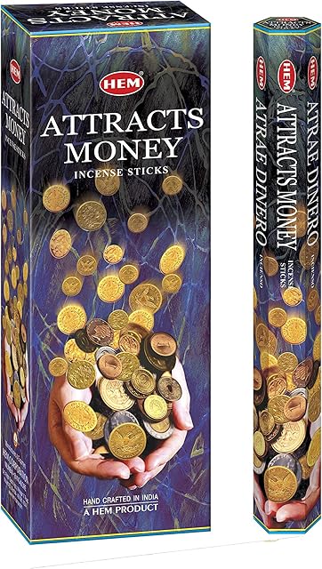 Attracts Money - Box of Six 20 Gram Tubes - HEM Incense