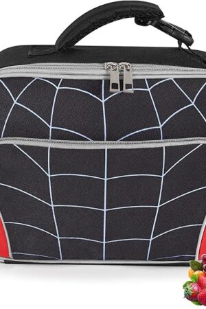 Boys Lunch Box,Kids Spider Insulated Lunch Bag with Water Bottle Holder,School Thermal Cooler Lunchbox for Boy Toddler Girls Teen Man