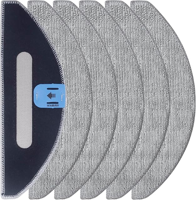 6 Pack Replacement Mop Pads Compatible with for iRobot Roomba Combo i5, i5+, j5, j5+ i3+ (3574) Robot Vacuum Cleaner, Washable and Reusable Mop Pads