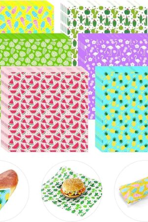 240Pcs Wax Paper Dry Waxed Deli Paper Sheets 12x12 inch Sandwich Wrap Parchment Papers Burger Wrapper Food Wrapping Papers Basket Liner for Food Home Kitchen Picnic Summer Beach Party Favors