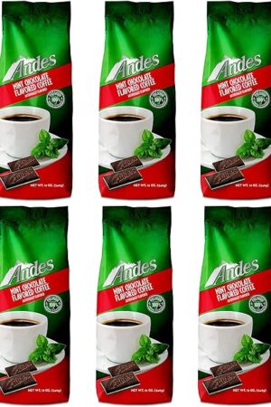 Andes Coffee Flavored Ground Coffee Bag Premium Arabica, Chocolate Mint, 12 Ounce (Pack of 6)