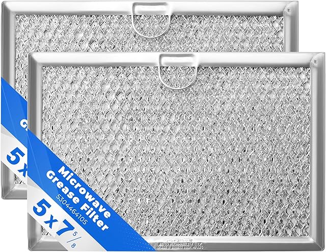 5304464105 Microwave Vent Filter 5 x 7-5/8,Fit Frigi-daire G-E Microwave,Replace WB06X10608 5304517871 5304509444 (2 Pack by TOMOON)