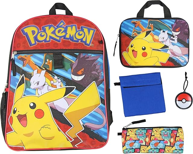 Bioworld Pokemon 16" Backpack 5PC Combo Set