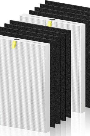 C545 True HEPA Replacement Filter S Compatible with Winix C545 Air Purifier 1712-0096-00 and 2522-0058-00, 2 x H13 True HEPA Filter + 8 x Activated Carbon Filters