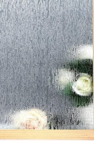 VELIMAX Rain Glass Window Film Privacy Static Window Clings Decorative Glass Sticker for Home Office Removable UV Protection Heat Control 17.7 x 78.7 inches