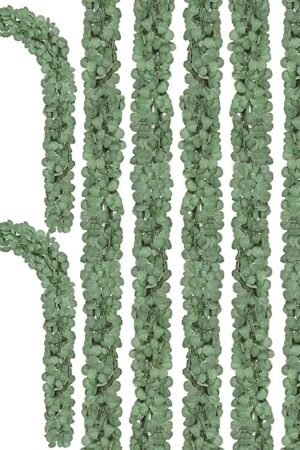 CQURE 36Pcs Eucalyptus Garland,Artificial Eucalyptus Leaves Table Greenery Garland Wreath Vines for Wedding Party Table Fireplace Bedroom Wall Decor