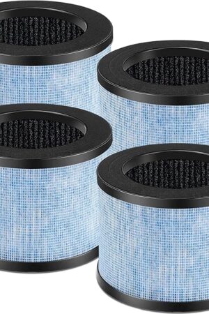 4 Pack MK01 MK06 TZ-K1 Replacement Filter Compatible with AROEVE MK01 MK06 MG01JH, ToLife TZ-K1 and Kloudi DH-JH01, POMORON MJ001H, Elechomes EPI081/EP1081, and Intelabe EPI080/EP1080