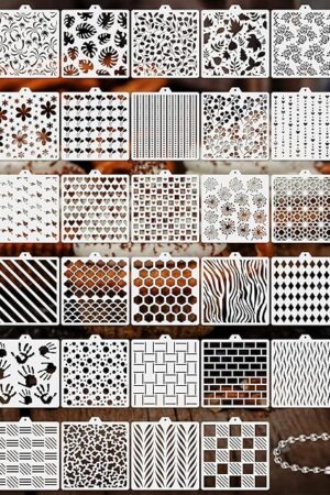 40 PCS Cookie Stencil Baking Stencils for Royal Icing Cookies Craft Painting Stencil for Cake Stencils Decorating Buttercream(5.5in)