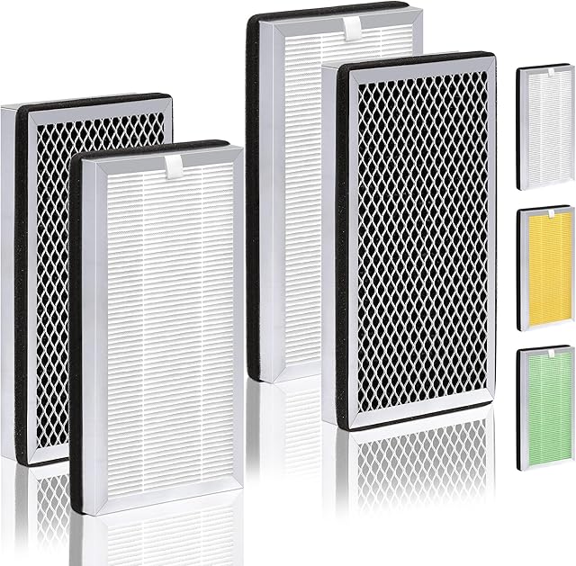 4 Pcs MA Series 15 Replacement Filter, 3-in-1 Composite Filter with H13 True HEPA, Activated Carbon and Pre-filter, Compatible with MA Series 15 Air Purifier