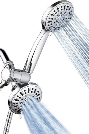 AquaDance Total Chrome Premium High Pressure 48-setting 3-Way Combo for The Best of Both Worlds – Enjoy Luxurious 6-setting Rain Shower Head and 6-Setting Hand Held Shower Separately or Together