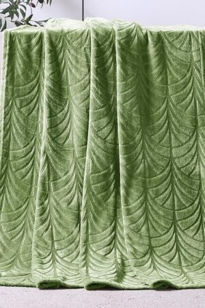 Whale Flotilla Flannel Fleece Throw Blanket Velvet Vintage Pattern 50x60 Inch Olive Green