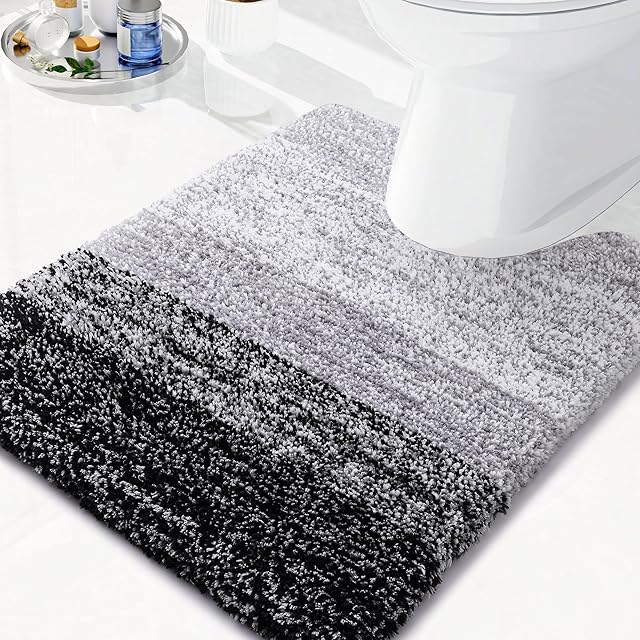 Arotive Microfiber Toilet Rugs U-Shaped Bathroom Rugs Bathroom Mat 24x20