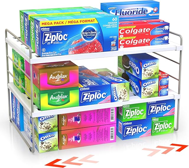 3-Tier Pantry Cabinet Organizers and Storage Kitchen Plastic Wrap Organizer Aluminum Foil Multi-Purpose Use