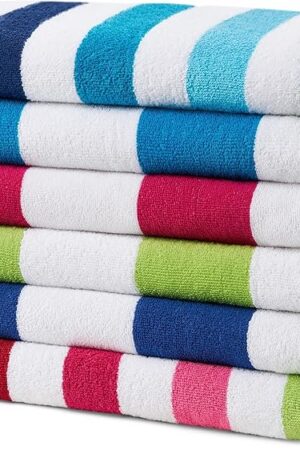 Ben Kaufman Beach & Pool Towel Cotton Terry 30" x 60" 6 Pack