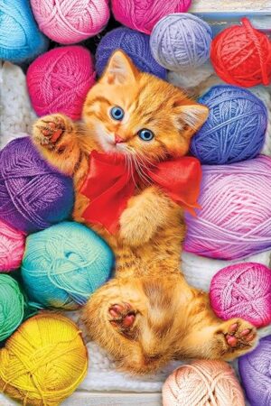 The RoseArt - Kodak Premium - Cuddly Yarn Box - 100 Piece Jigsaw Puzzle for Adults