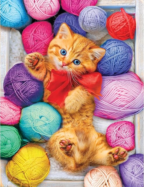 The RoseArt - Kodak Premium - Cuddly Yarn Box - 100 Piece Jigsaw Puzzle for Adults