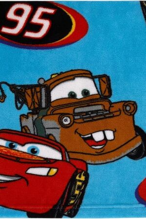 Disney Blue Red Lightning McQueen Tow-Mater Super Soft Toddler Blanket