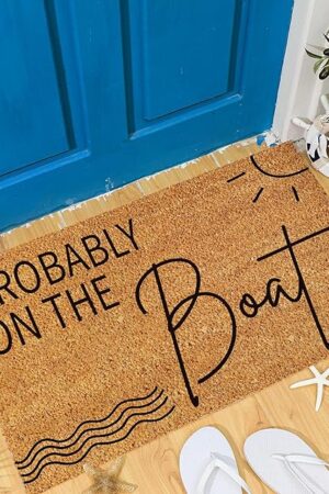 Ceenna Summer Nature Coir Doormat Outdoor Beach Hawaiian Theme Welcome Outdoor Rugs Front Door Mat for Summer Porch Indoor Decor Gift, 16 x 28 Inch (Probably on The Boat,16 x 28 Inches)