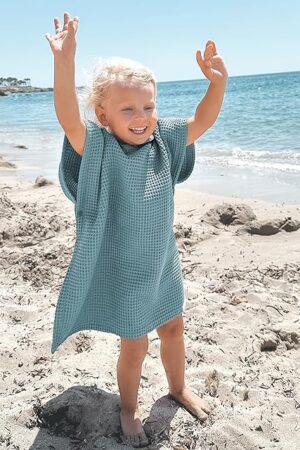 ZICOTO Soft Hooded Beach Towel for Kids - Cute Towel for Babies and Toddler Made of Waffle Cotton - Perfect Lightweight and Absorbent for Bath, Beach, Pool