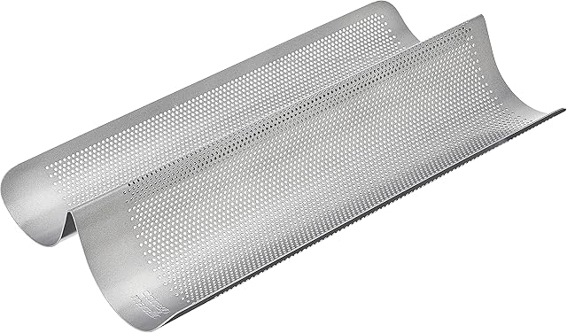 Chicago Metallic Commercial II Non-Stick Perforated French Bread Pan, Perfect for creating a crisp, golden-brown crust,
