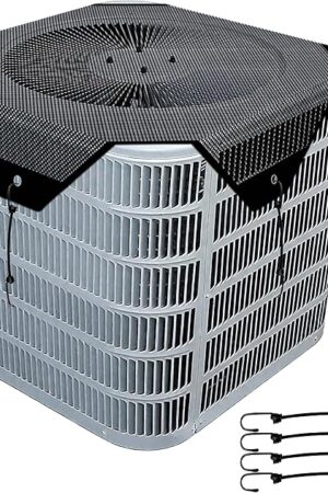 Central Air Conditioner Covers for Outside Units,Mesh AC Cover,Breathable Top Universal Mesh Cover Defender for Air Conditioner All Seasons(Black,26'' x 26'')