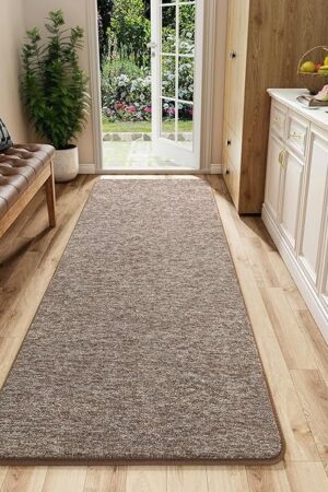 AROGAN Washable 2x6 Runner Rug for Hallway, Long Runner Rugs wtih Soft Memory Foam for Bedroom, Non Slip Backing Carpet Runners for Hallways, Kitchen, Bathroom, Entryway Home Decor, Matte Brown