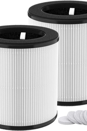 2 Packs D10 Replacement Filters Compatible with Tailulu D10 Air Purifi-er, 3-in-1 Filter of D10 Premium Filter, Activated Carbon Filter with Extra 6 Pieces Aroma Pads