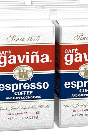 Café Gaviña Espresso Coffee: Rich, Dark Roast Blend with Spicy Chocolate Notes - Fine Ground for Lattes, and Cappuccinos - 6 Pack of 10 oz Bricks
