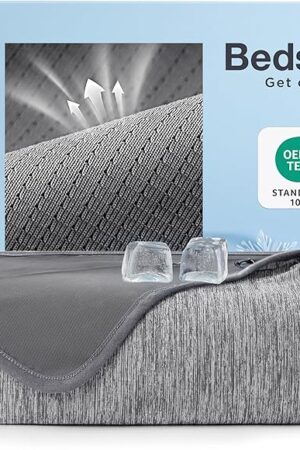 Bedsure Summer Cooling Blanket Sports Mesh Design, 50 x 70 Inches, Mesh Grey