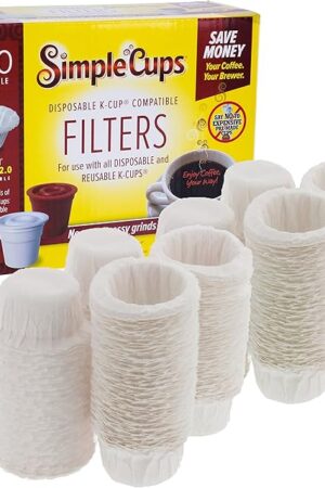 Disposable Paper Coffee Filters 600 count - Compatible with Keurig, K-Cup machines & other Single Serve Coffee Brewer Reusable K Cups - Use Your Own Coffee & Make Your Own Pods - Works with All Brands