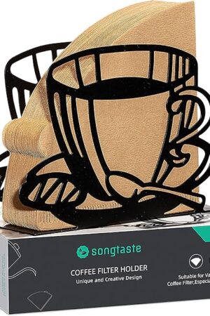 1 PCS Coffee Filter Holder,Coffee Paper Storage Rack Coffee Filter Paper Container Stand for Fan-shaped,T-shaped,Square-shaped Over Paper Filters,Good for Home Kitchen Restaurant Picnic Party wedding