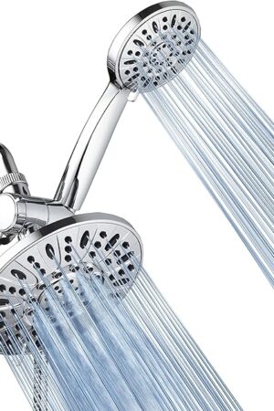 AquaDance 7" Premium High Pressure 3-Way Rainfall Combo for The Best of Both Worlds - Enjoy Luxurious Rain Showerhead and 6-Setting Hand Held Shower Separately or Together - Chrome Finish - 3328