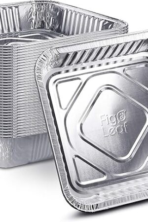 [25 Pack - 8? x 8?] Square Baking Cake Pans| Heavy Duty l Disposable Aluminum Foil Tins l Portable Food Containers l Perfect for Roasting Toaster Oven Broiling Cooking