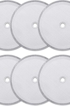 Boao 6 Pieces French Press Replacement Filters Mesh Filters Replacement 4 Inch Stainless Steel Replacement Screen for 1000 Ml, 34 Oz, 8 Cup French Press Coffee Makers and Tea Machines