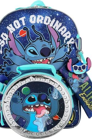 BIOWORLD Lilo & Stitch Purple Backpack Set One Size