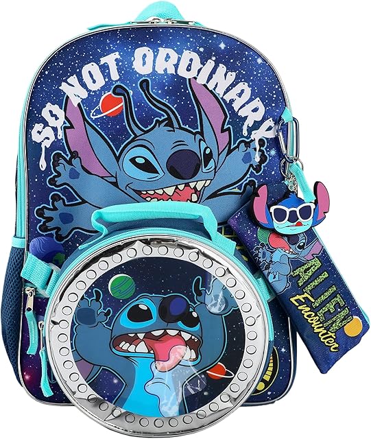 BIOWORLD Lilo & Stitch Purple Backpack Set One Size