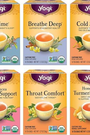 Yogi Get Well Variety Pack (6 Pack) - 96 Organic Tea Bags | Herbal Immune and Cold Season Support