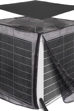Air Conditioner Cover Full Mesh With Detachable Waterproof Top, Breathable & All Seasons, 28 x 28 x 32 Inch Outside Central AC Unit Protector Against Leaves, Weeds, Cottonwood and Debris