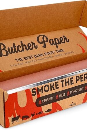 Bryco Goods Pink Butcher Paper Roll with Dispenser Box, 18" x 175' (2100?) Food-Grade Peach Butcher Paper for Smoker, BBQ, Grilling, Smoking Meat - USA Made - Unbleached, Uncoated and Unwaxed