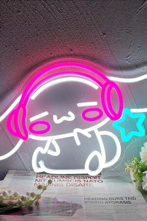 CinnamoRoll Neon Sign Anime Neon Sign for Wall Decor Janpanese Neon Light for Bedroom Wall Decor Game Room Decor Livingroom Decor for Kids, Personalized Gifts for Girls