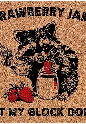 Coir Doormat Front Door Mat Funny Raccoon 30" x 18"