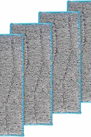 BlueStars 4 Packs m6 Washable and Reusable Wet Mopping Pads - Fit for iRobot Braava Jet m6 (6110) (6012) (6112) (6113) Ultimate Robot Mop - Microfiber Deep Clean Mop Pads