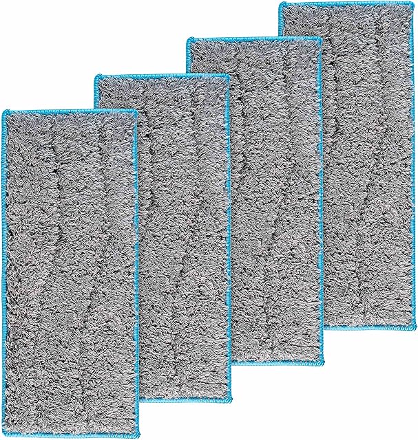 BlueStars 4 Packs m6 Washable and Reusable Wet Mopping Pads - Fit for iRobot Braava Jet m6 (6110) (6012) (6112) (6113) Ultimate Robot Mop - Microfiber Deep Clean Mop Pads