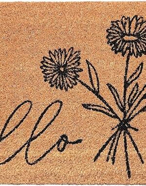 Calloway Mills Wildflower Bouquet Doormat, (Tan/Black, 17" x 29" x 0.60")