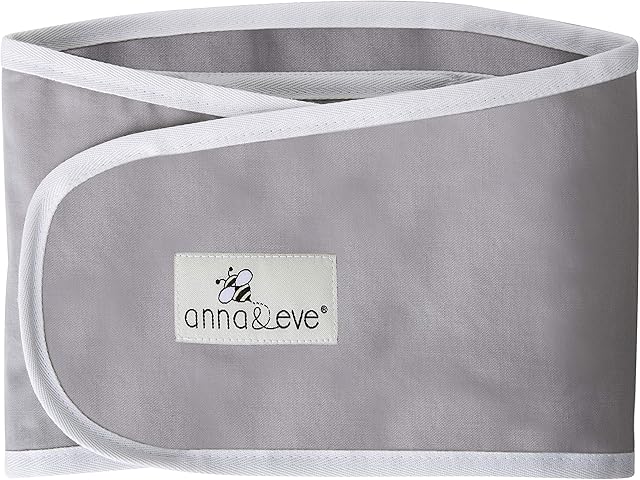 Anna & Eve® Baby Swaddle Strap for Newborns and Infants - 100% Cotton, No Overheating - The Original Arms Only - Adjustable Large Size Swaddle, Fits Chest 16" to 20.5" - Grey