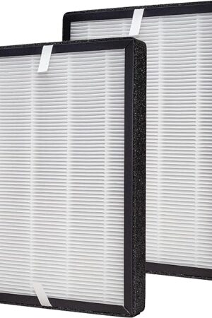 2-Pack True HEPA GL-FS32 Filter, Compatible with MOOKA/KOIOS GL-FS32 and AZEUS GL-FS32 Air Purifier, 3-in-1 H13 True HEPA Removes Dust and VOCs, 2-Pack