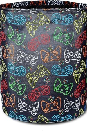 Color Game Machine Laundry Basket Funny Foldable Waterproof Oxford Cloth Tote Bag Laundry Hamper Clothes Storage Bucket Toy Organizer For Bathroom/Laundry Storage/Bedroom Storage Basket 17.7x13.7