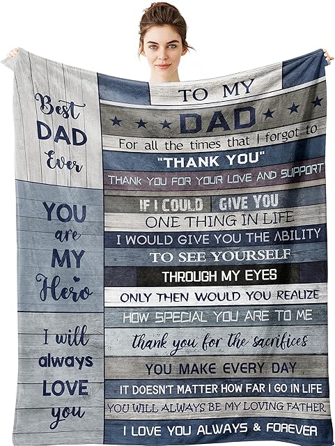 Yamco Dad Gifts Blanket - Dad Gifts from Daughter - Dad Gifts from Son 60"x50" Blankets - Dad Birthday Gifts - Gifts for Daddy - Father Gifts - Gifts for Dad Who Wants Nothing - Best Dad Gift Ideas