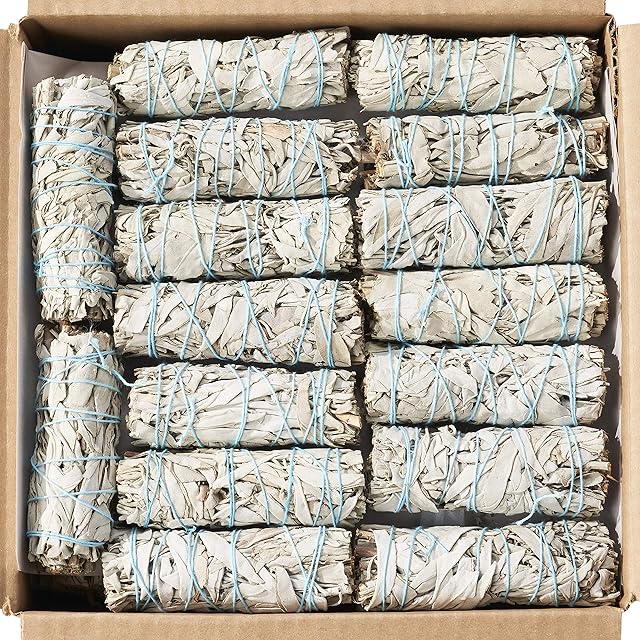 Blue River Sage 20 White Sage Smudge Sticks 4 Inch - Sustainably Grown Sage Bundles for Smudging, Cleansing Home Office, & Ceremony